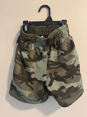 STARTER Boys Camo Athletic Mesh Shorts - Green & Brown